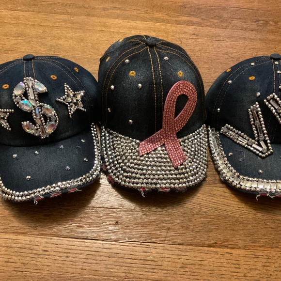 Cancer Survivor Ribbon Bling Baseball cap - Picture 4 of 4